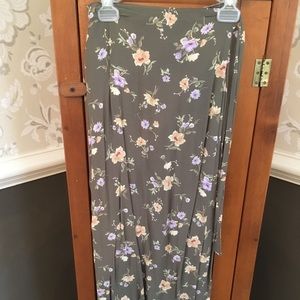 Wrap-around floral maxi skirt
